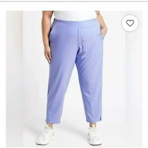 Athleta Brooklyn ankle Elegant Light Blue blueish lavender Cropped Pants size 24